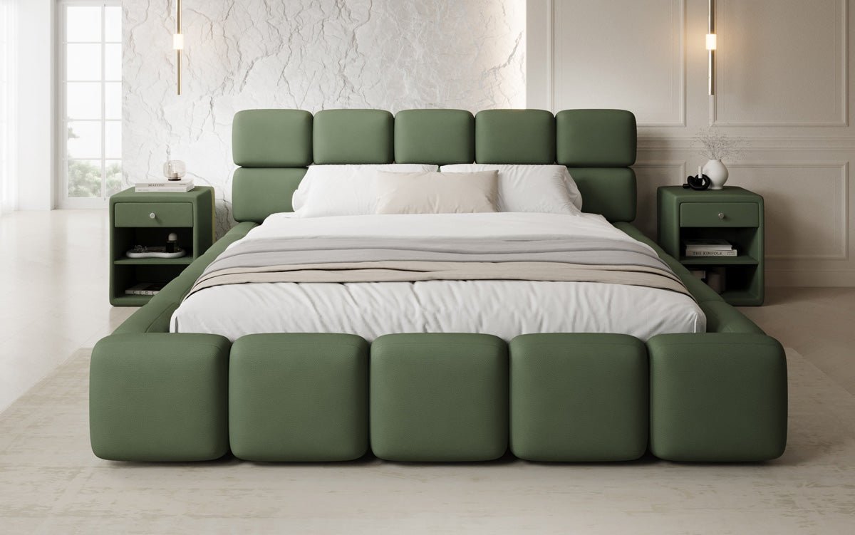 Designer gestoffeerd bed Matilda Stof met opbergruimte