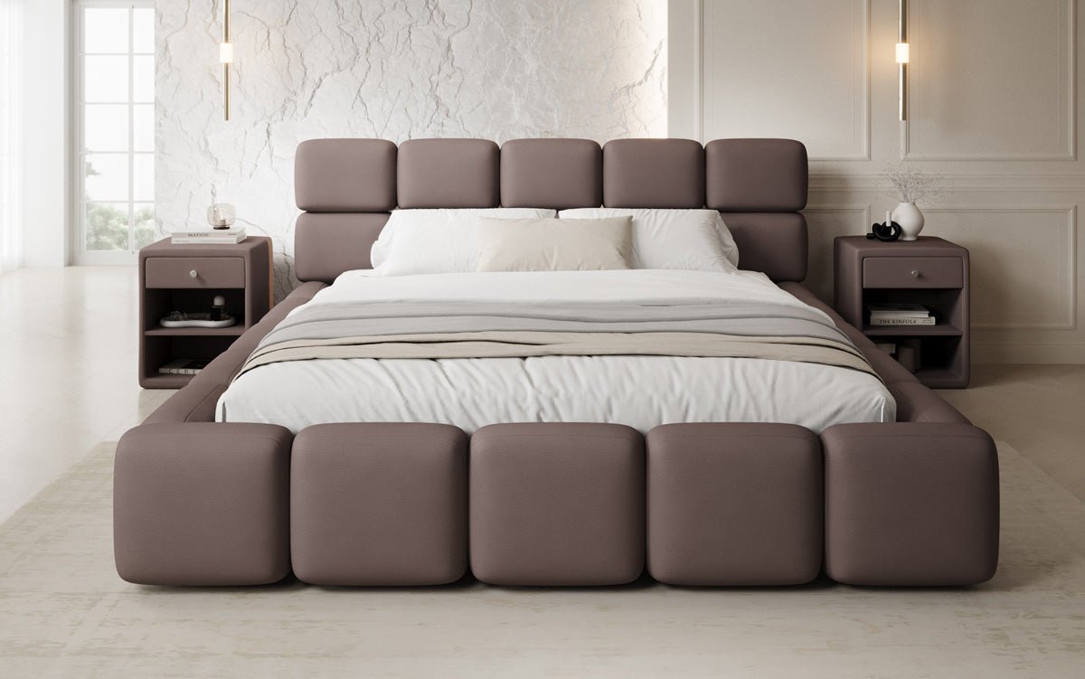 Designer gestoffeerd bed Matilda Stof met opbergruimte