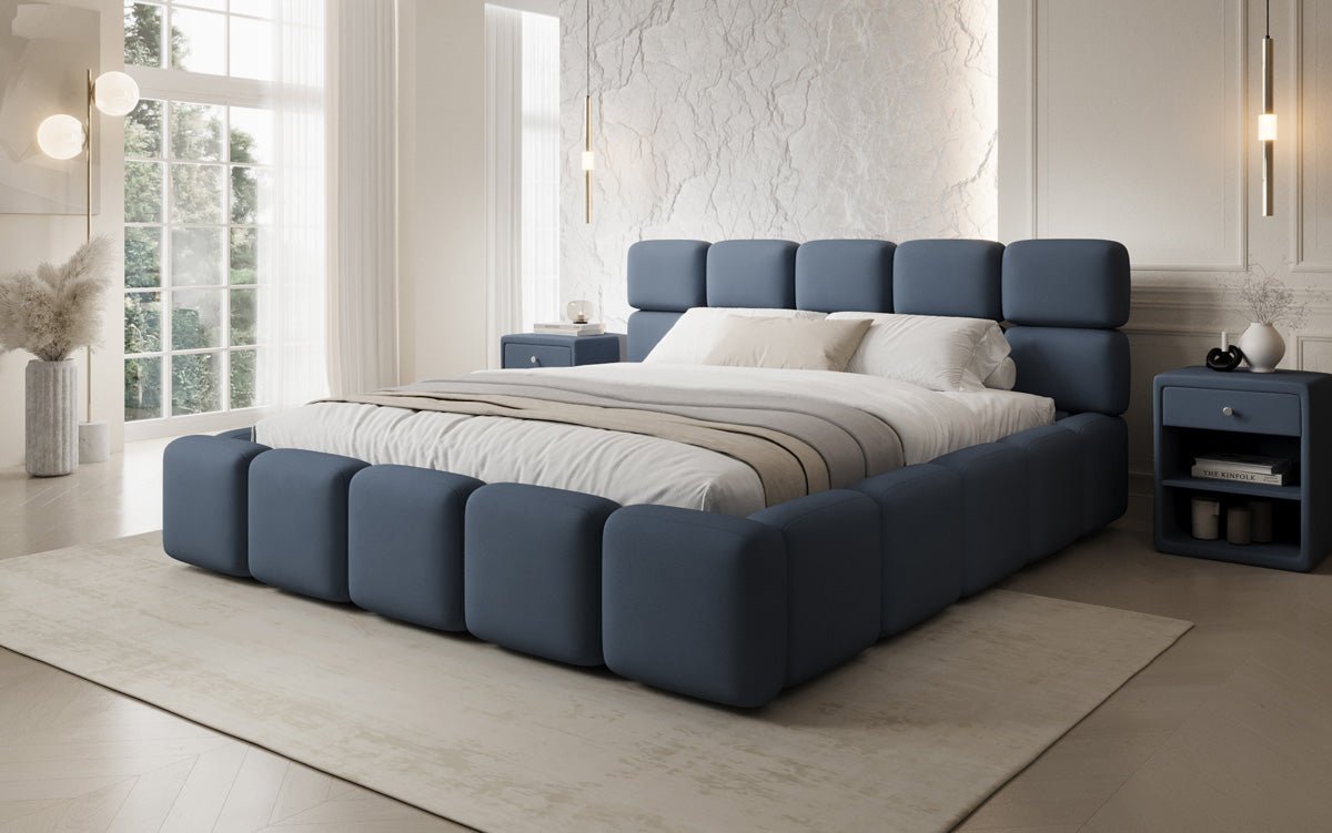 Designer gestoffeerd bed Matilda Stof met opbergruimte