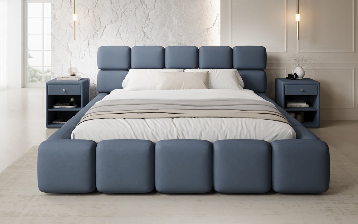 Designer gestoffeerd bed Matilda Stof met opbergruimte