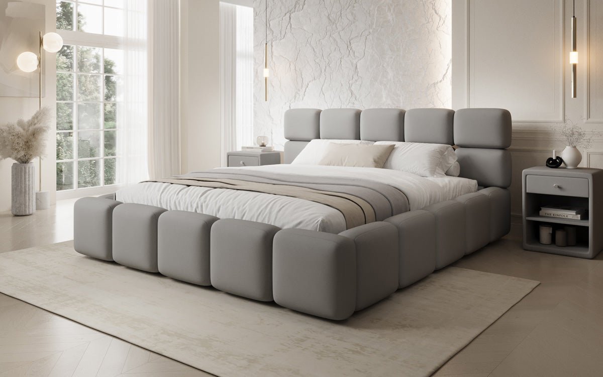 Designer gestoffeerd bed Matilda Stof met opbergruimte
