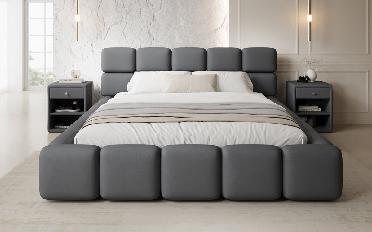 Designer gestoffeerd bed Matilda Stof met opbergruimte
