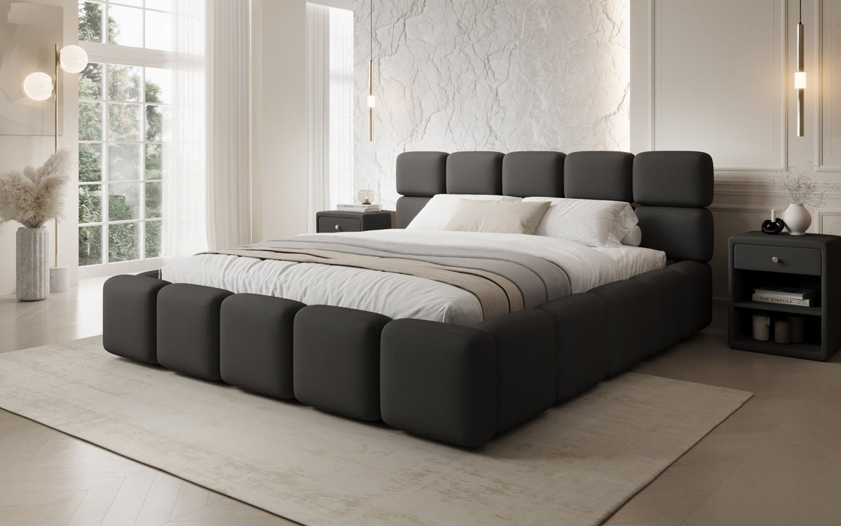 Designer gestoffeerd bed Matilda Stof met opbergruimte