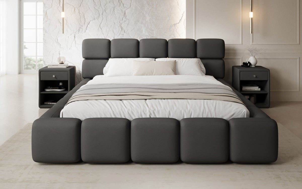 Designer gestoffeerd bed Matilda Stof met opbergruimte
