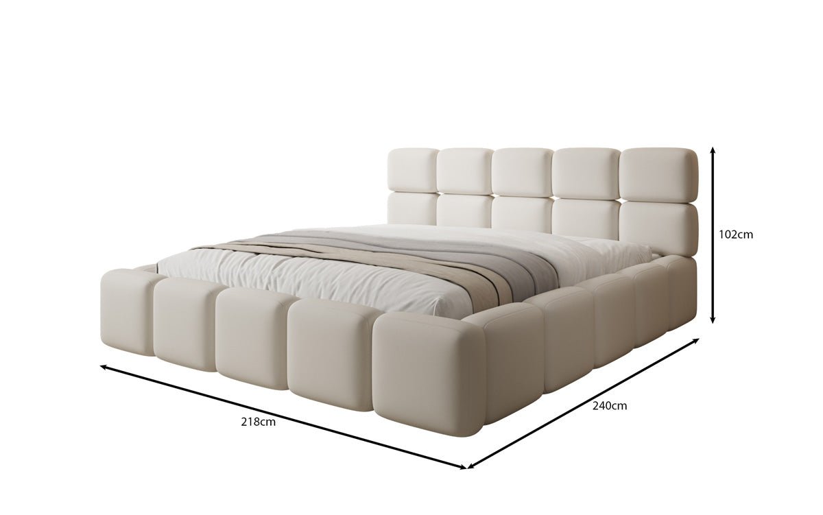 Designer gestoffeerd bed Matilda Stof met opbergruimte