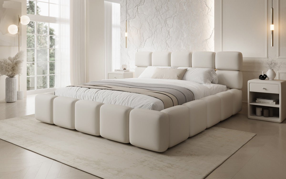 Designer gestoffeerd bed Matilda Stof met opbergruimte