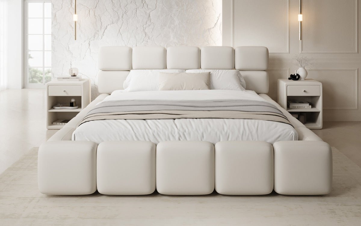 Designer gestoffeerd bed Matilda Stof met opbergruimte
