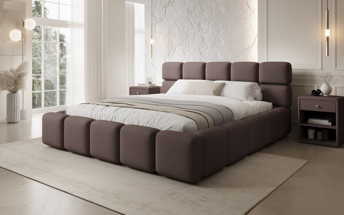 Designer gestoffeerd bed Matilda Stof met opbergruimte