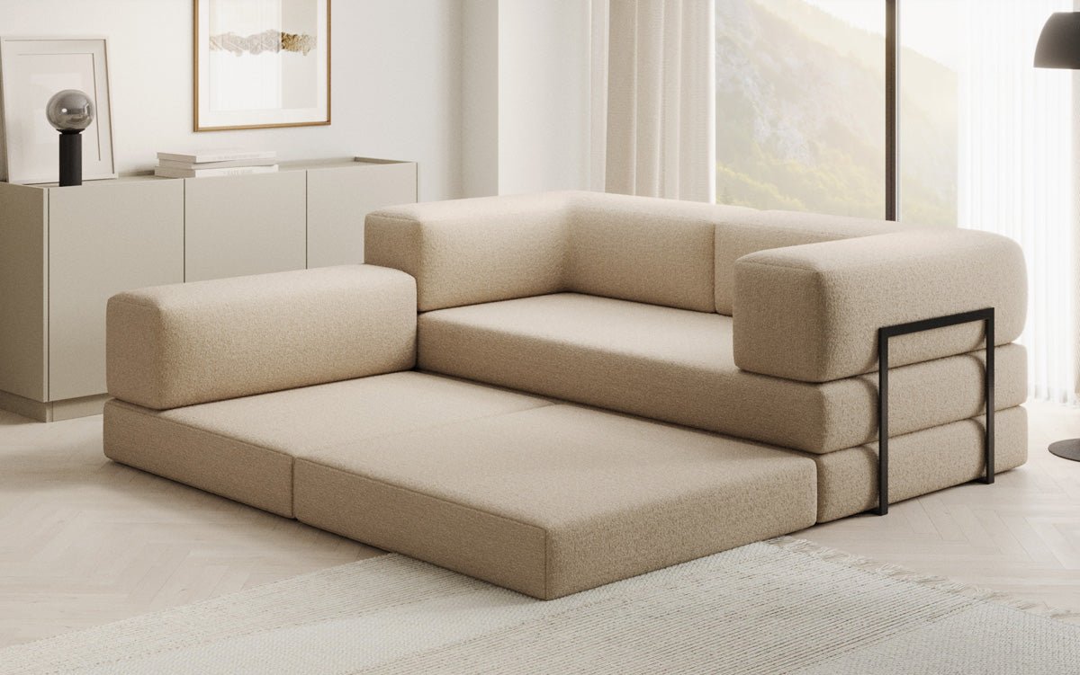 Designerbank Lazy L Mini in Bouclé