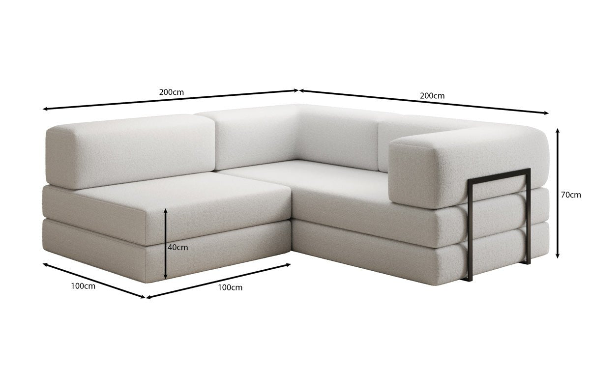 Designerbank Lazy L Mini in Bouclé