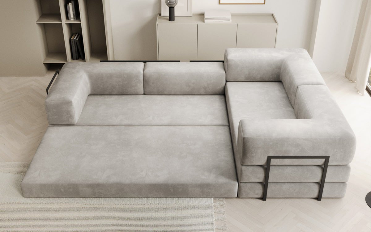 Designerbank Lazy L gesloten in Fluweel