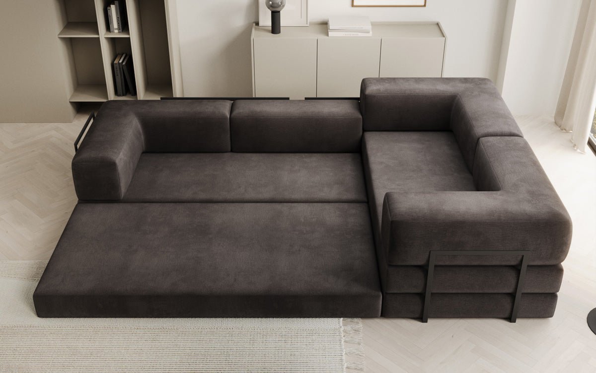 Designerbank Lazy L gesloten in Fluweel