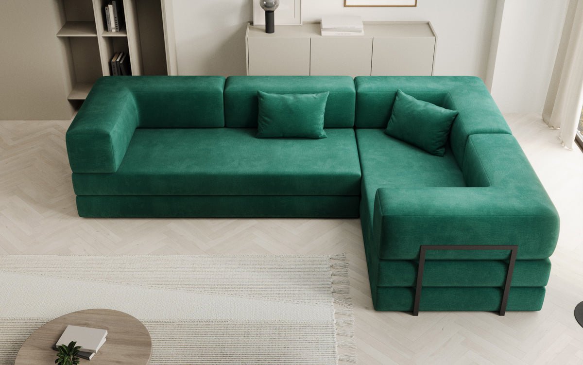 Designerbank Lazy L gesloten in Fluweel