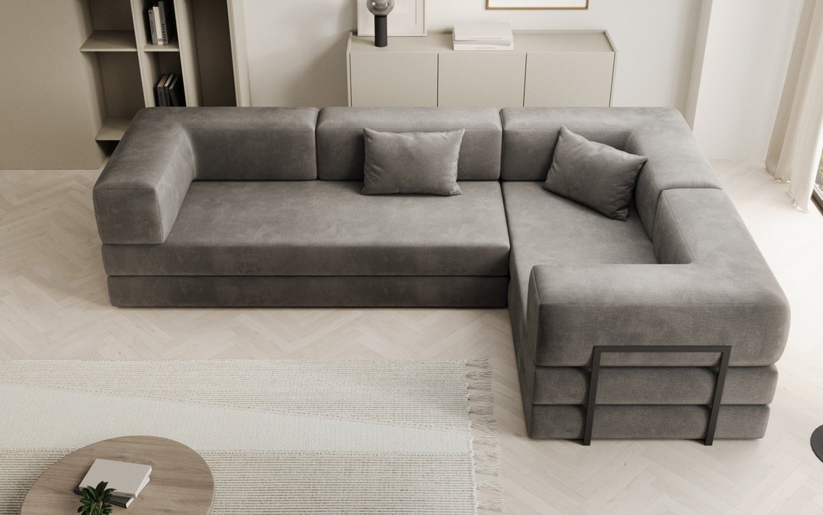 Designerbank Lazy L gesloten in Fluweel