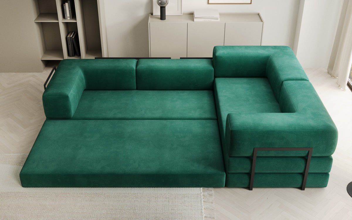 Designerbank Lazy L gesloten in Fluweel