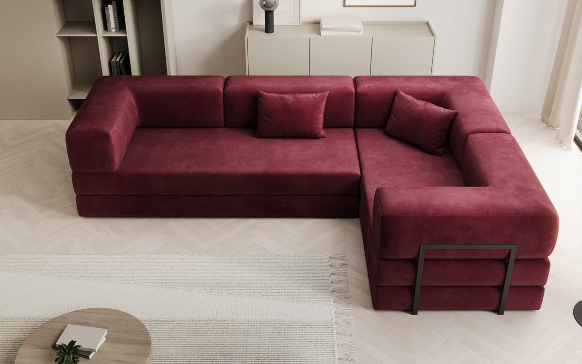 Designerbank Lazy L gesloten in Fluweel