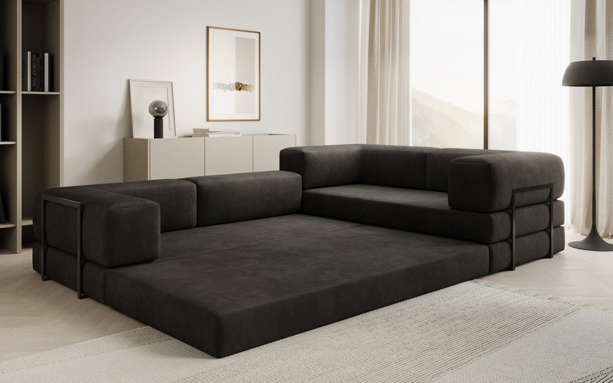 Designerbank Lazy L gesloten in Fluweel