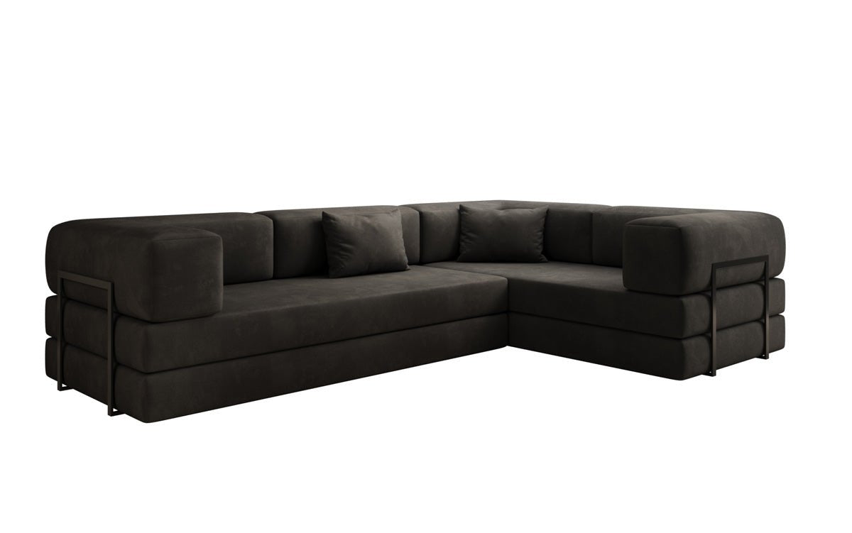 Designerbank Lazy L gesloten in Fluweel