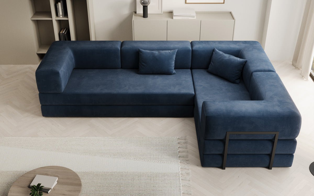 Designerbank Lazy L gesloten in Fluweel