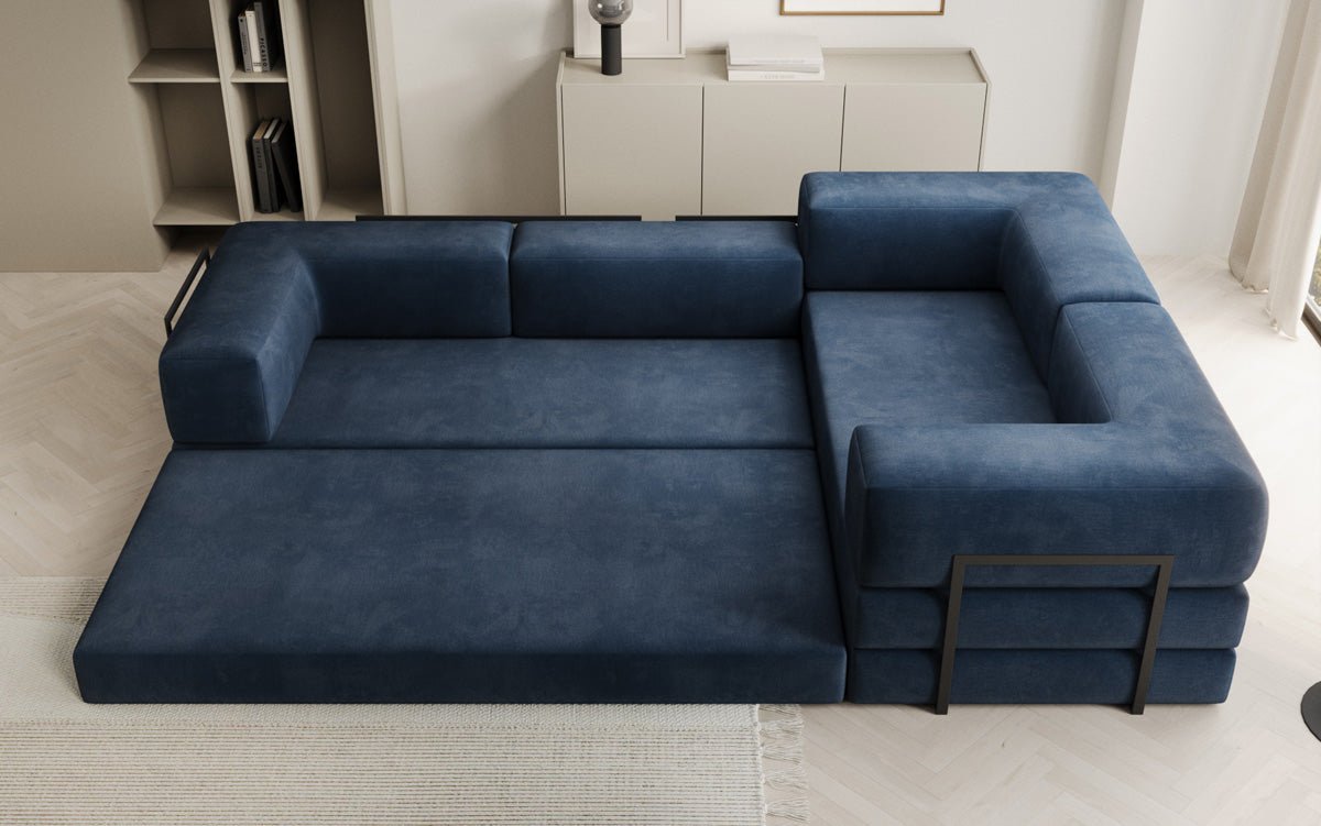 Designerbank Lazy L gesloten in Fluweel