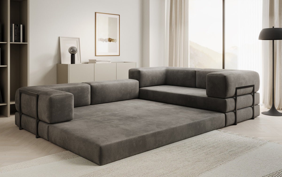 Designerbank Lazy L gesloten in Fluweel