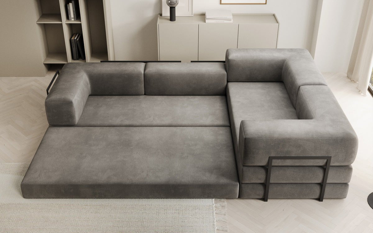 Designerbank Lazy L gesloten in Fluweel