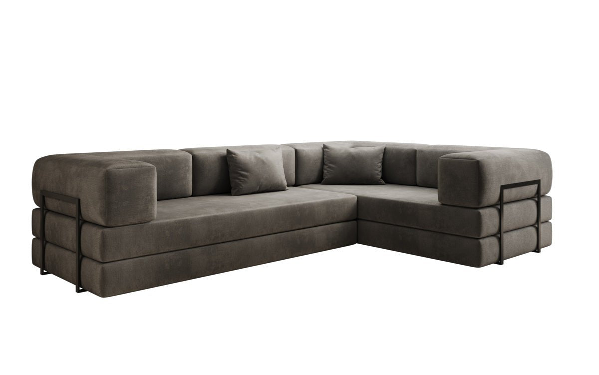 Designerbank Lazy L gesloten in Fluweel