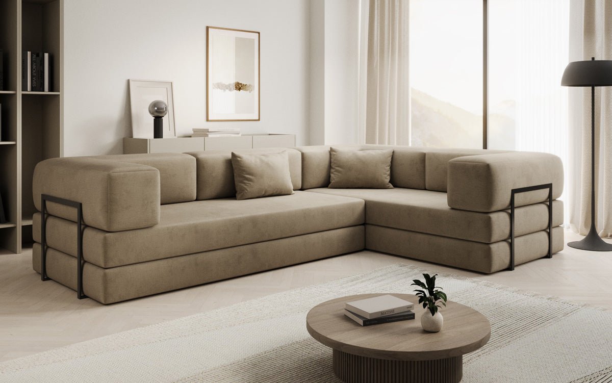 Designerbank Lazy L gesloten in Fluweel