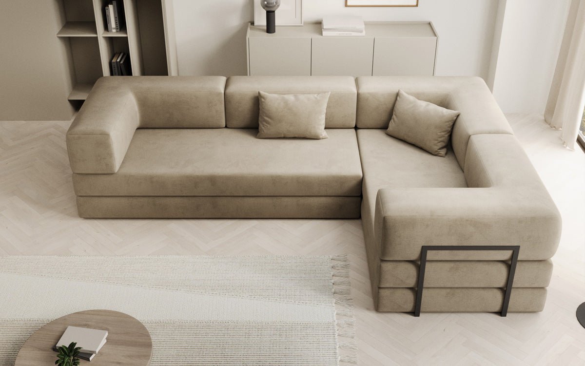 Designerbank Lazy L gesloten in Fluweel