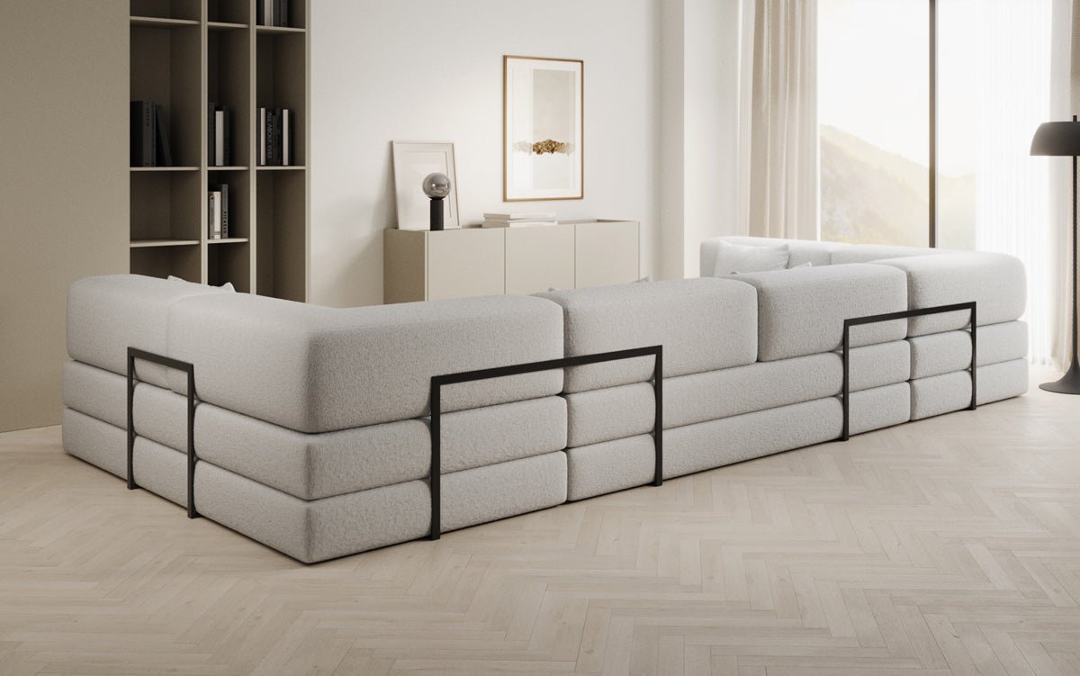 Designerbank Lazy U in Bouclé