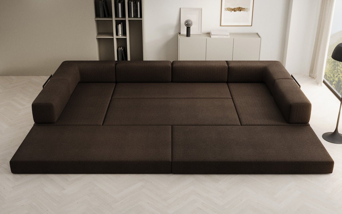 Designerbank Lazy U in Bouclé