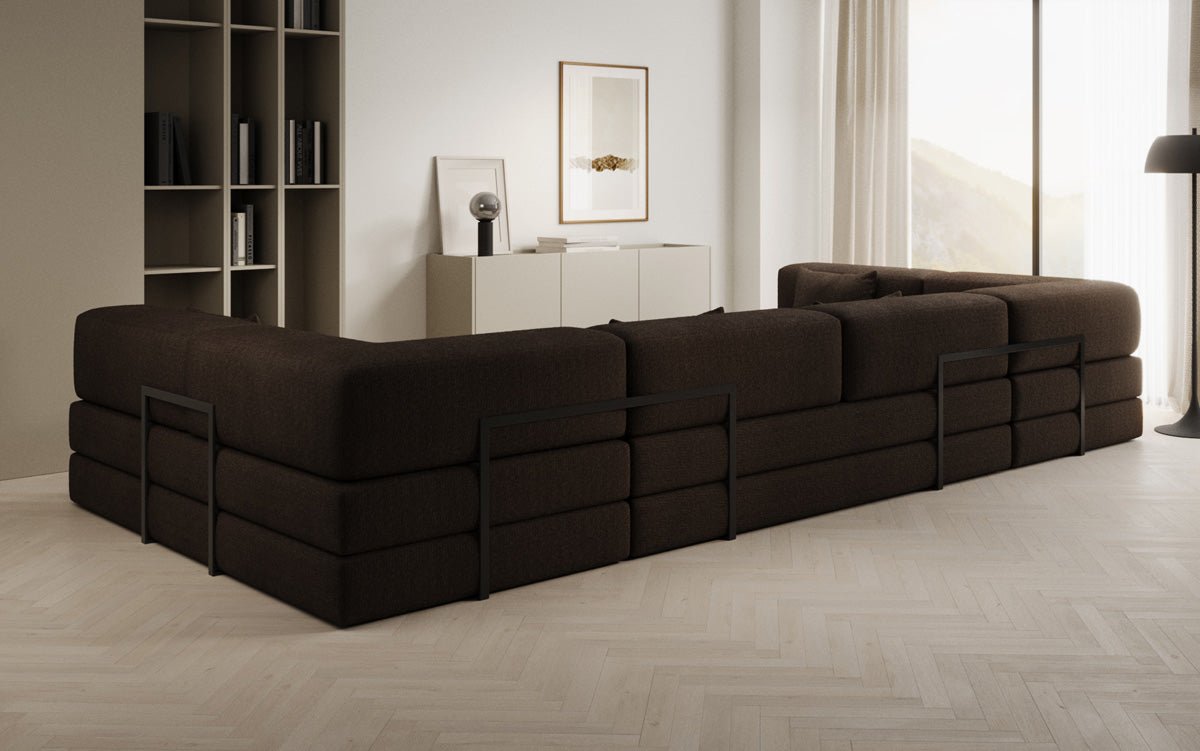 Designerbank Lazy U in Bouclé