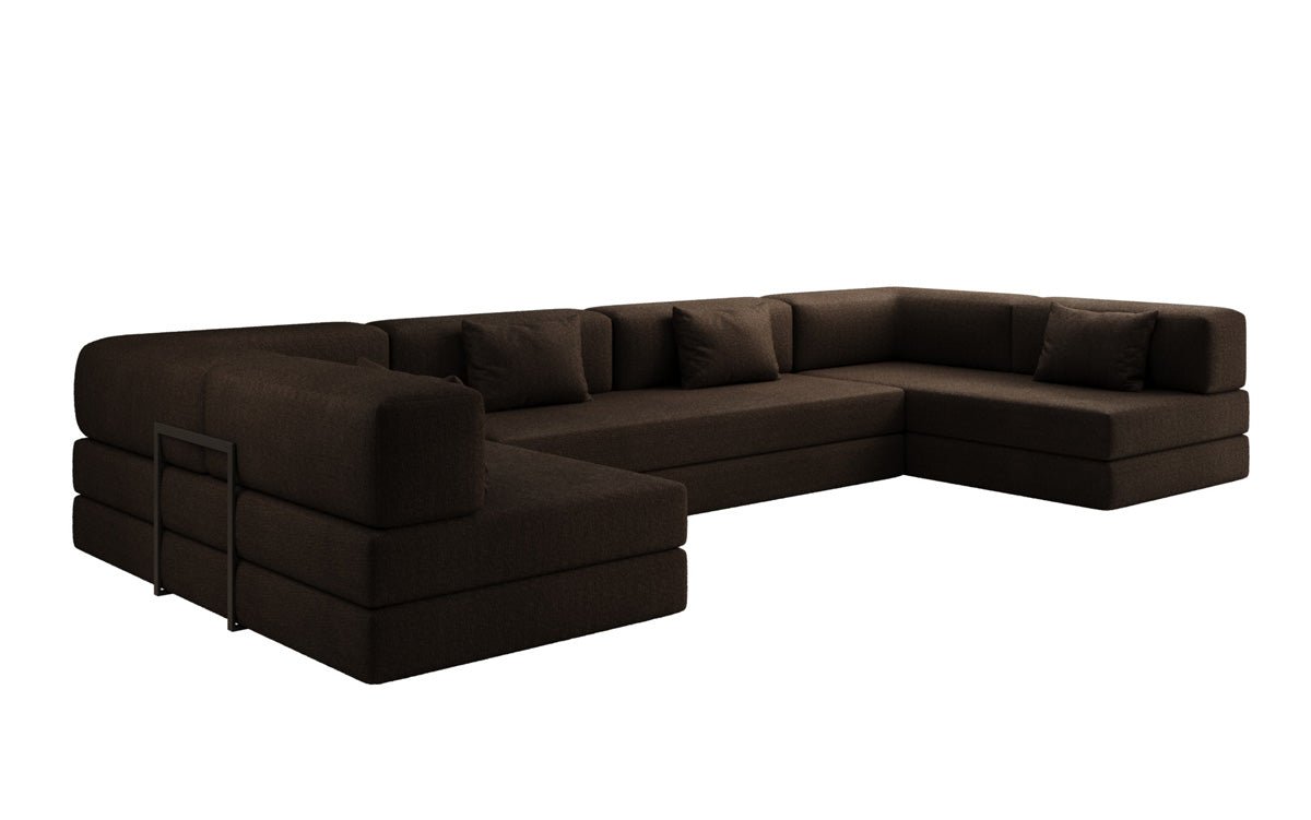 Designerbank Lazy U in Bouclé