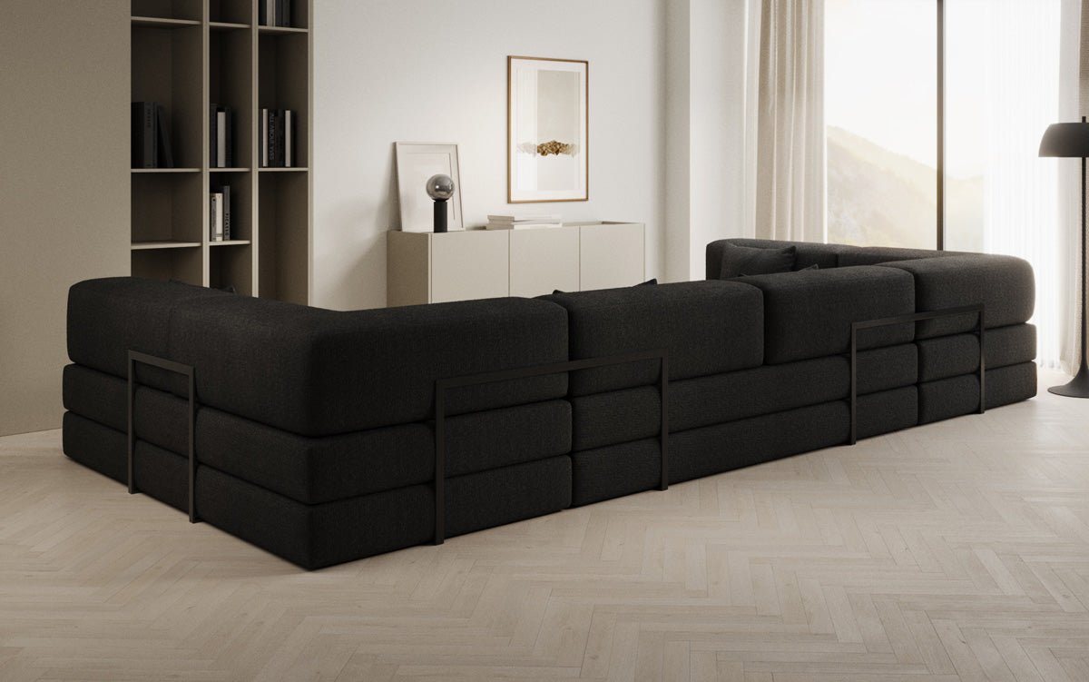 Designerbank Lazy U in Bouclé