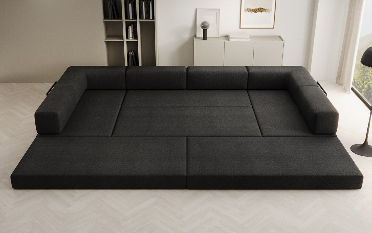 Designerbank Lazy U in Bouclé