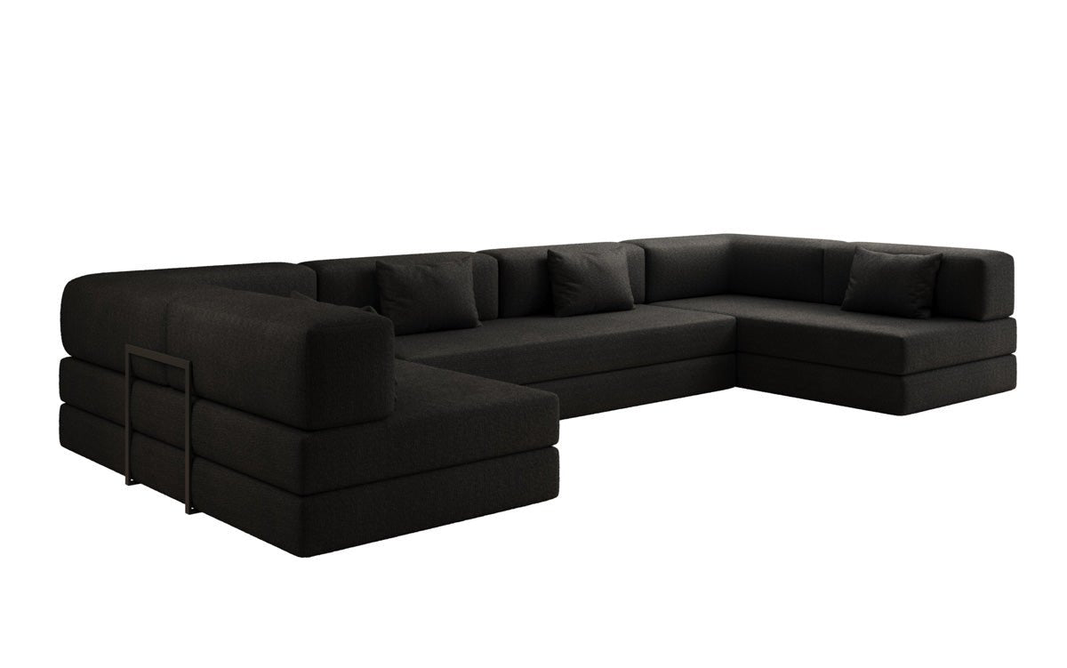 Designerbank Lazy U in Bouclé