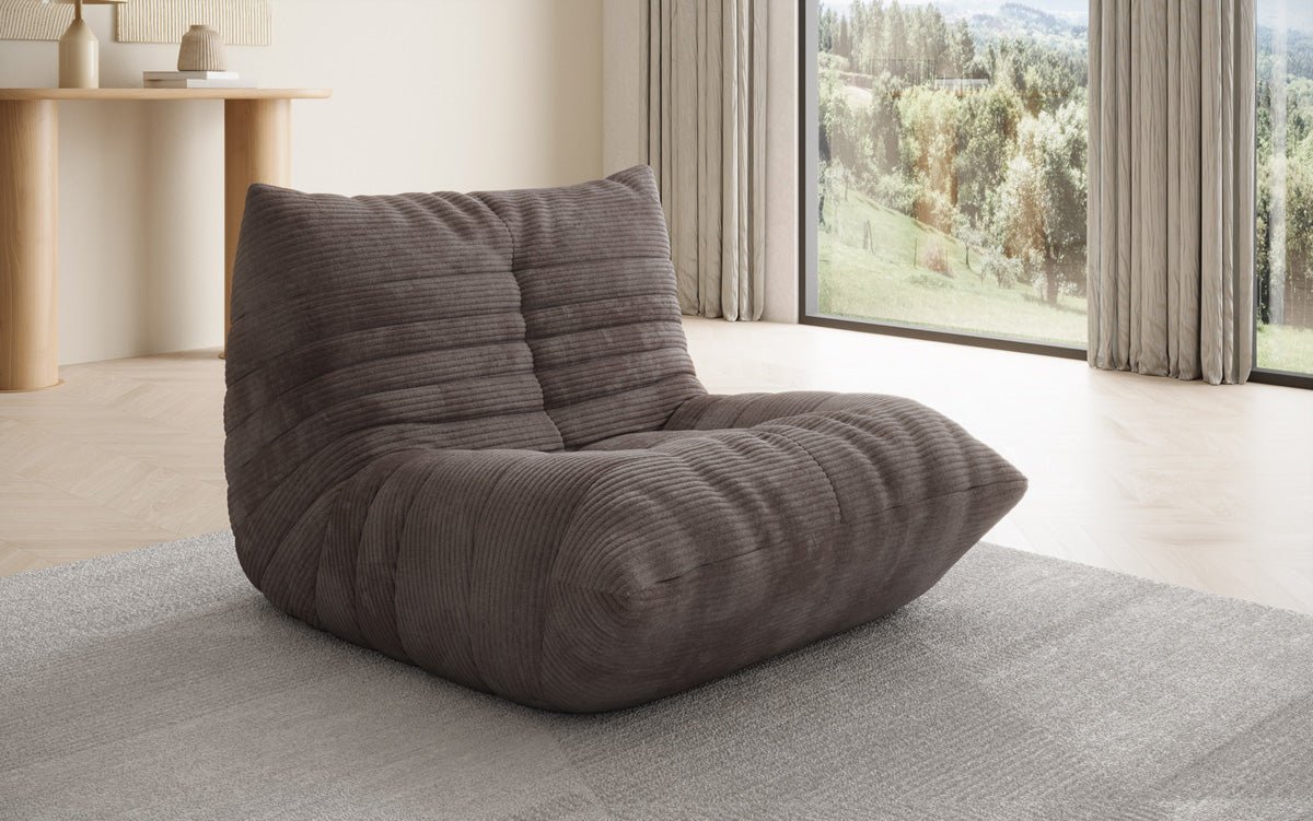 Designer Sofa-fauteuil Calmo in Ribstof