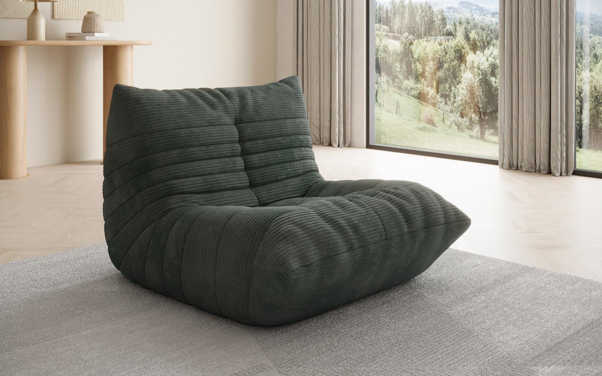 Designer Sofa-fauteuil Calmo in Ribstof