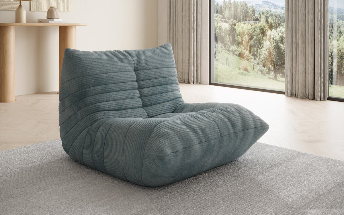 Designer Sofa-fauteuil Calmo in Ribstof