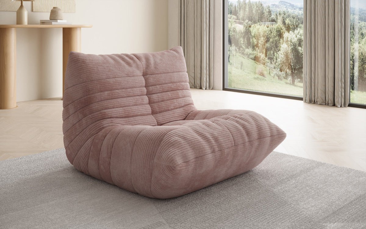 Designer Sofa-fauteuil Calmo in Ribstof