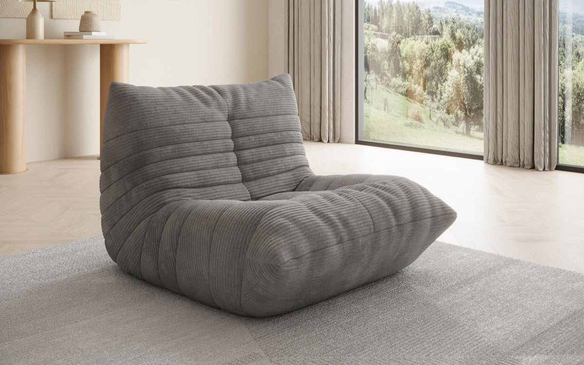Designer Sofa-fauteuil Calmo in Ribstof