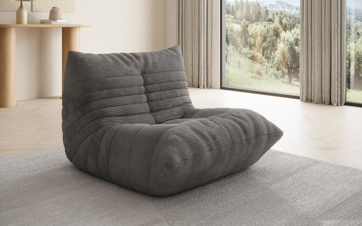Designer Sofa-fauteuil Calmo in Ribstof