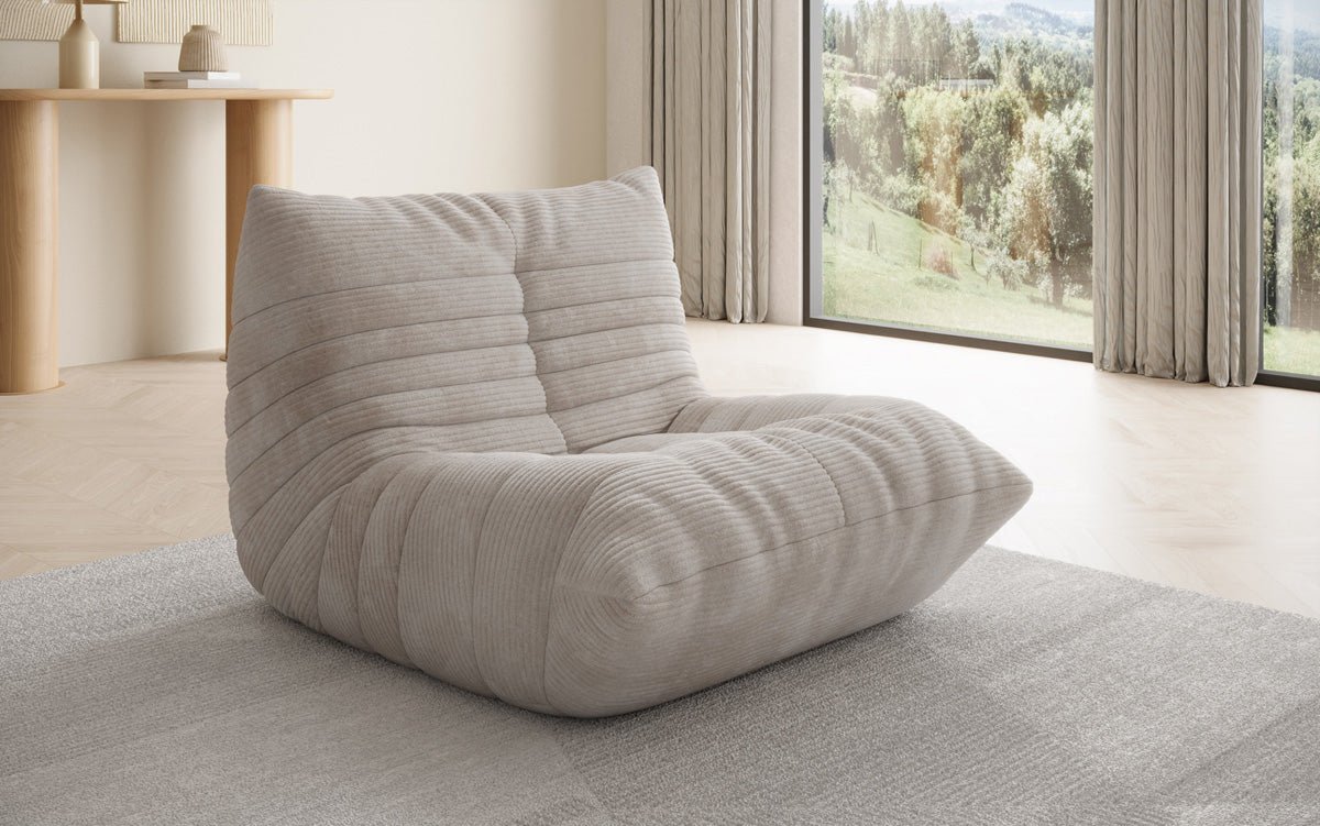 Designer Sofa-fauteuil Calmo in Ribstof