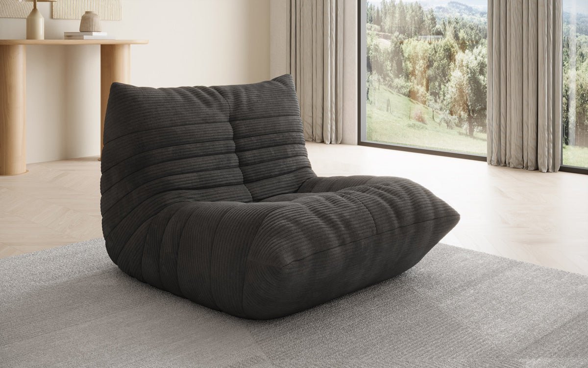 Designer Sofa-fauteuil Calmo in Ribstof