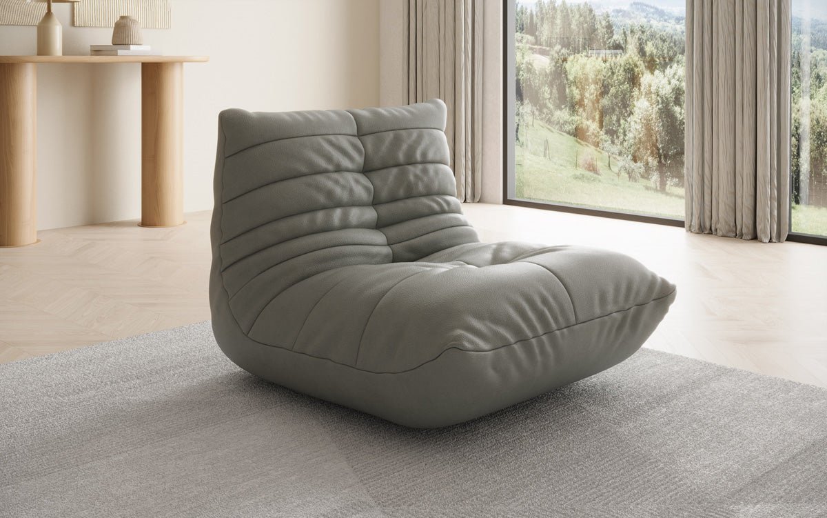 Designer bank-fauteuil Calmo van echt leer