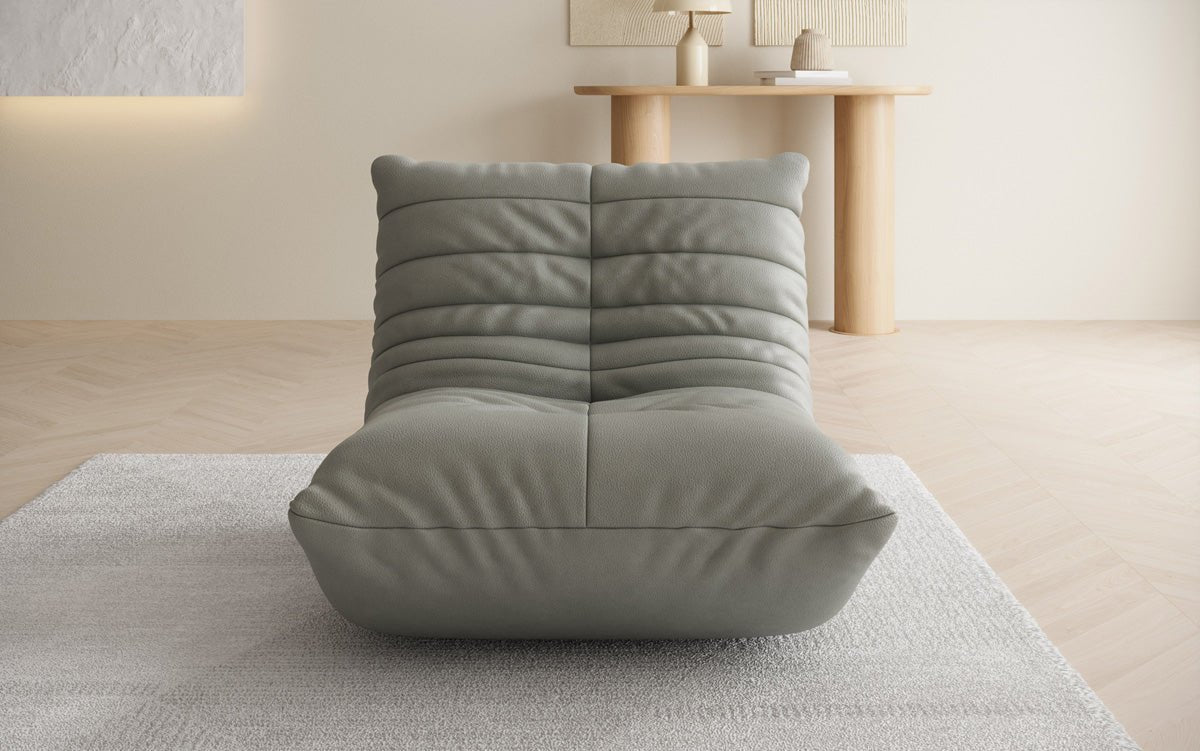 Designer bank-fauteuil Calmo van echt leer