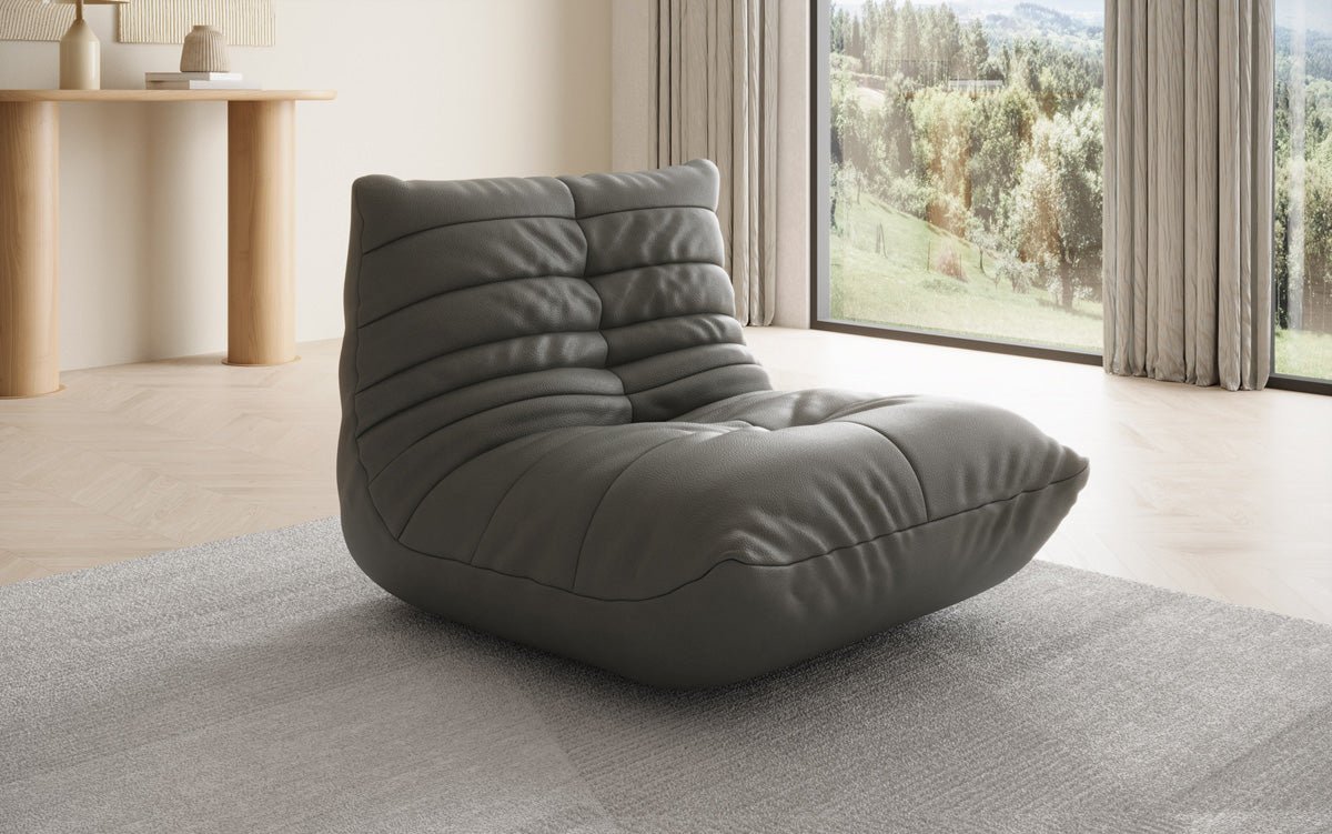 Designer bank-fauteuil Calmo van echt leer