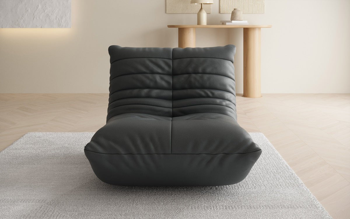 Designer bank-fauteuil Calmo van echt leer