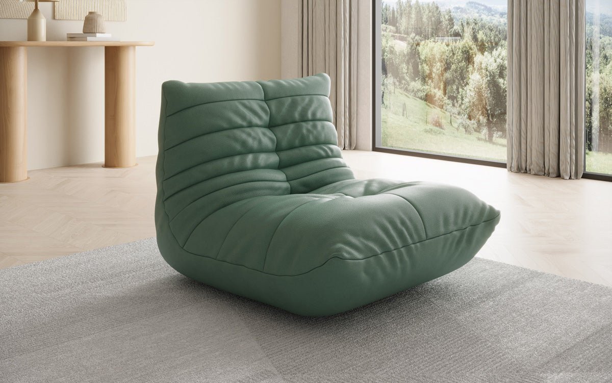 Designer bank-fauteuil Calmo van echt leer