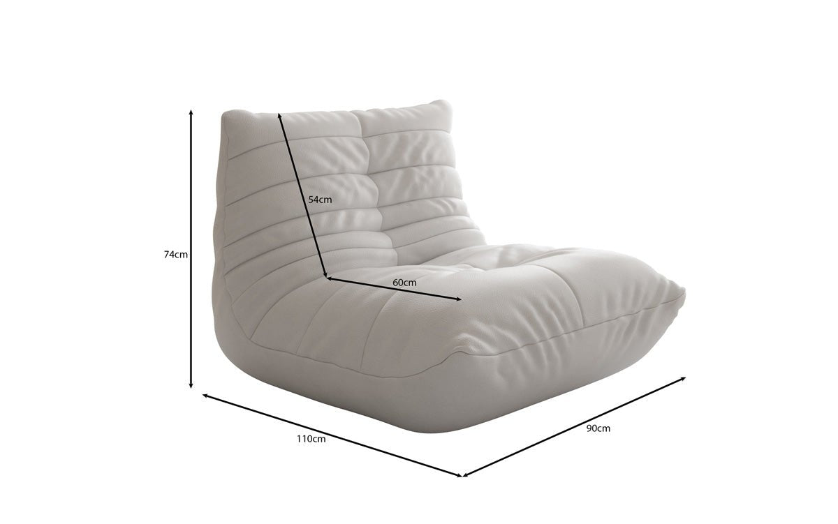 Designer bank-fauteuil Calmo van echt leer